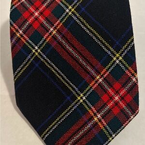 Liberty of London Men’s Wool Tartan Plaid Black Stewart Tie